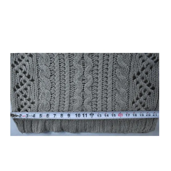 Free People Grey Cable Knit Pointelle Scoop Neck Sweater Womens Medium - Image 6