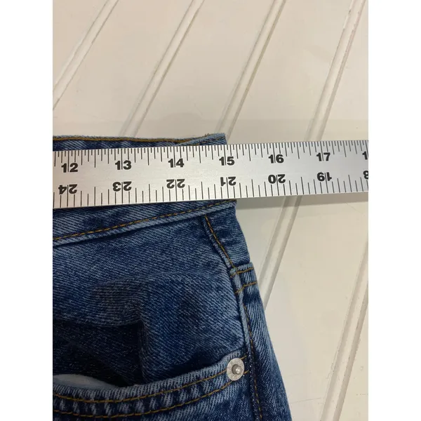 Pull & Bear High Waist Tapered Jeans US 30 Blue Vintage Wash Denim‎ Fall Autumn - Image 8