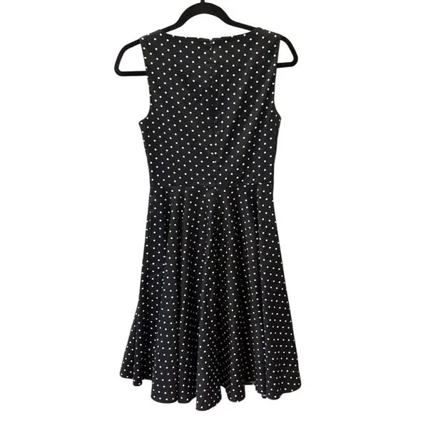 Grace Karin Polka Dot Dress Sleeveless Black White Fit and Flare Pin Up 60s Sz M - Image 7
