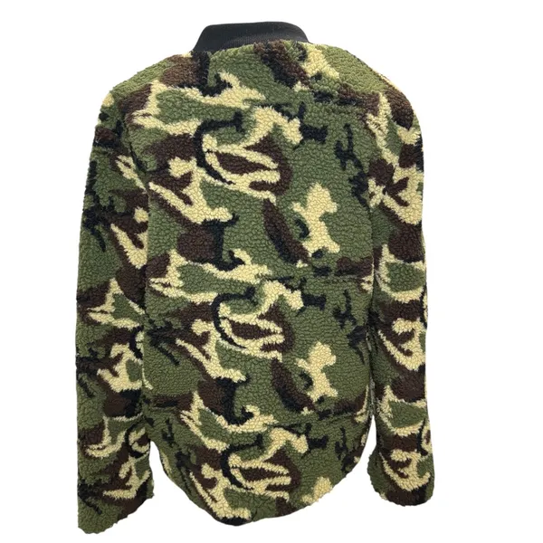 Sanctuary Green Camoflauge Zip Up Fleece Jacket Lined‎ Medium - Image 3