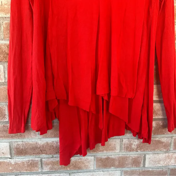 Free People Uptown Turtleneck Cutout Tunic Asymmetrical Shirt Ribbed Medium - Image 4