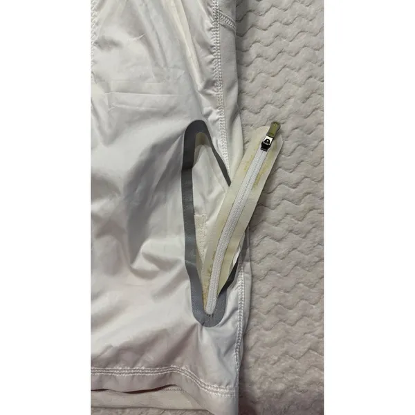 Lululemon White Mesh Panel Full Zip Running Training Jacket Size 10 Reflective - Image 6