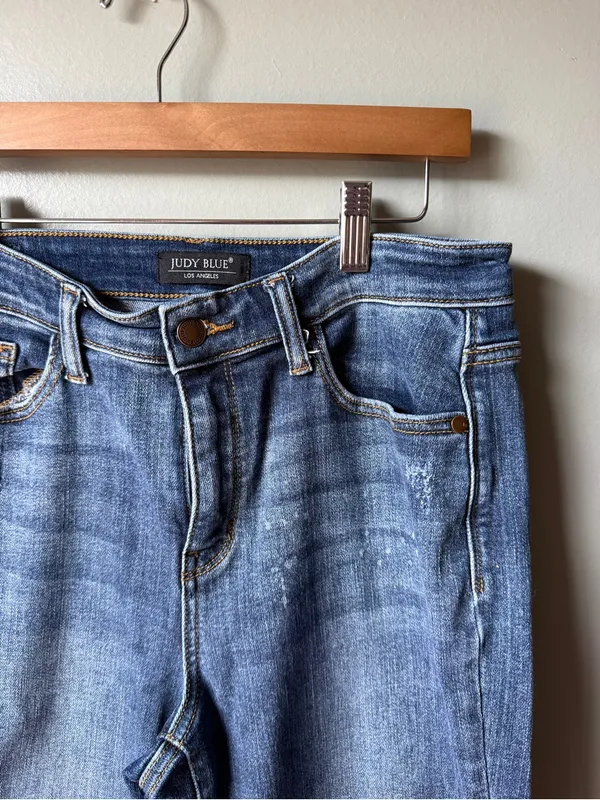 Judy Blue Los Angeles Mid Rise Blue Skinny Jeans Size 7/28 - Image 5
