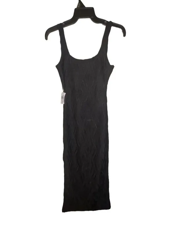 NWT Iris Black Textured Ripple Midi Dress Small - Image 4