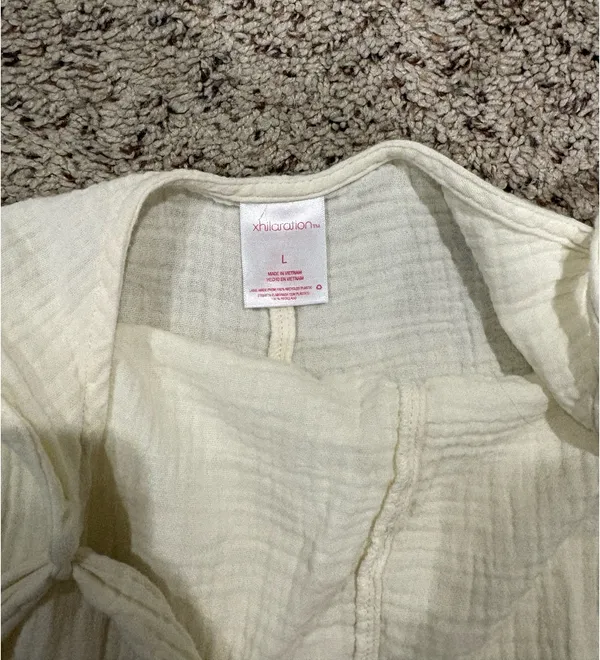 Yellow Linen Romper Size L - Image 3