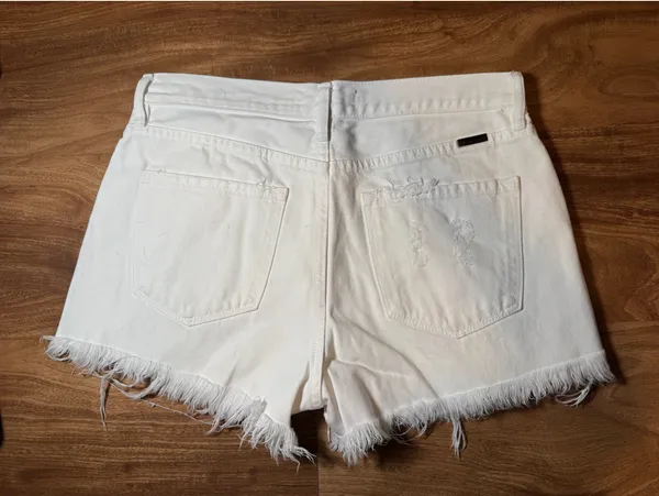 KanCan USA Shorts Distressed White Denim - Image 2