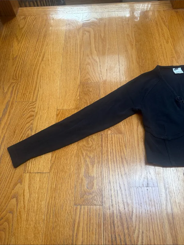 🍎Nike Black Cropped Zip Jacket with Teal Swoosh - Image 4