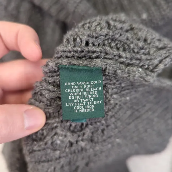 Lauren Jeans Co Ralph Lauren Gray Cable Knit Cotton‎ Blend Turtleneck Sweater L - Image 8