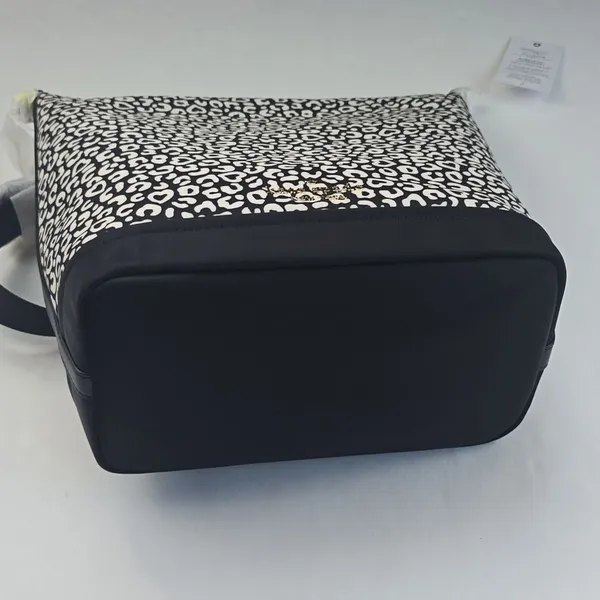 Kate Spade NWT‎ Animal Print Leopard Duffel Large Crossbody Black White - Image 4