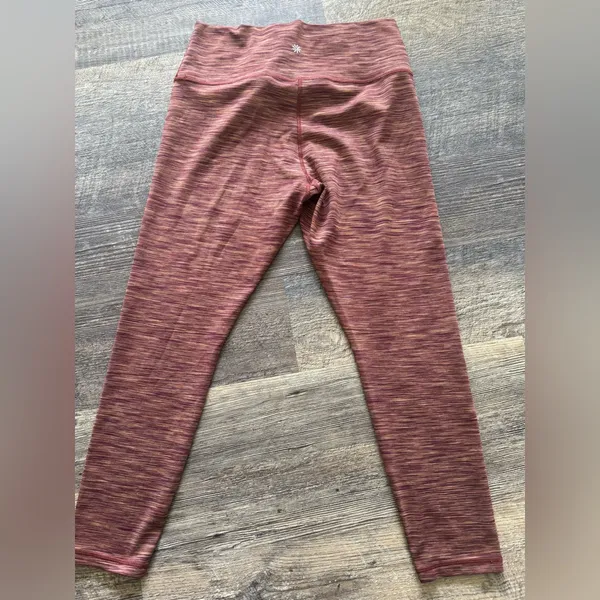 Athleta Transcend Textured Leggings Women's Textured 7/8 Rust Workout Large‎ - Image 3