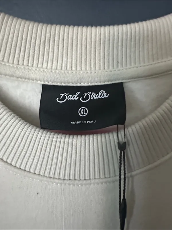 Bad Birdie Cream Cropped Crew Sweatshirt - Image 2