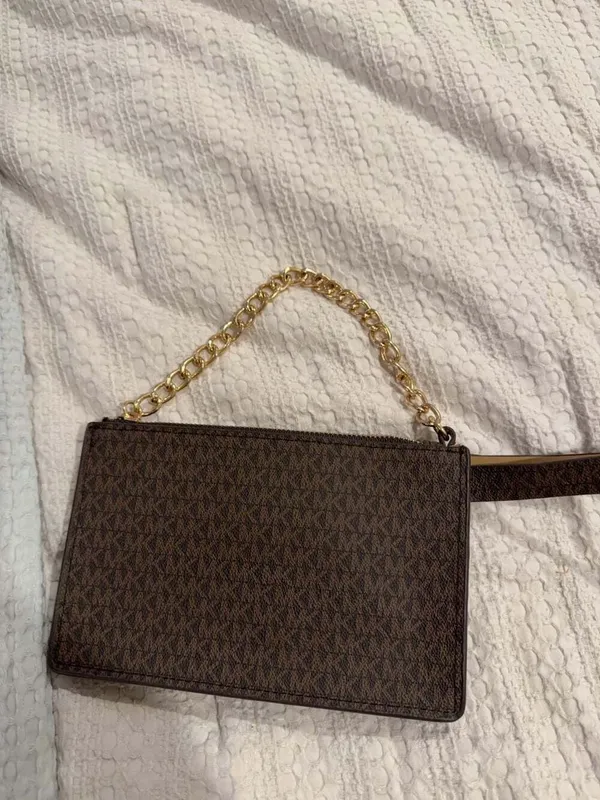 Michael Kors Signature Logo Belt Bag with Chain Detail - Image 3