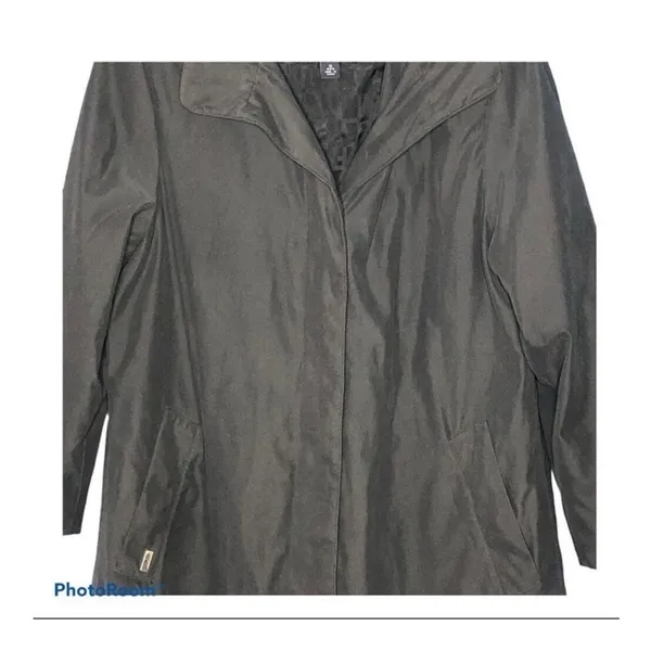 London Fog Black Waterproof Trench Coat M Classic Mid Length Quiet Luxury Office - Image 9