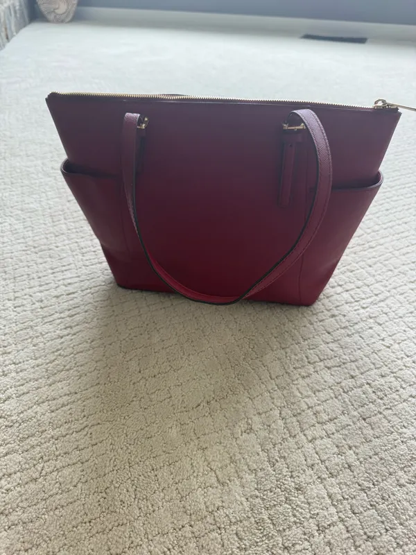 Micheal kors red leather tote bag purse large - Image 9