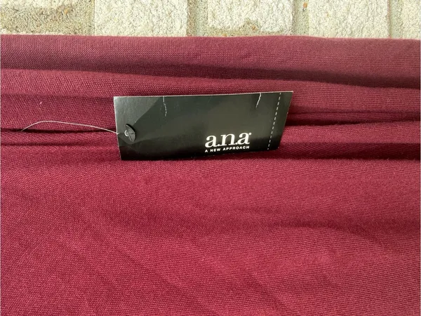 a.n.a Long-Sleeve V-Neck Top in Wine Burgundy - Image 3