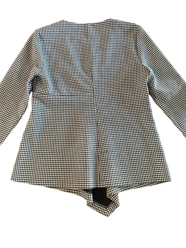 NEW ZARA Gingham blouse top Long Sleeve Size MEDIUM Career work - Image 7