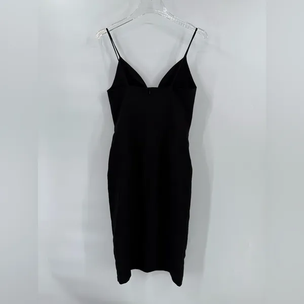 Krisa Black Deep V‎ Cami Midi Dress stretchy Revolve clothing xs - Image 4