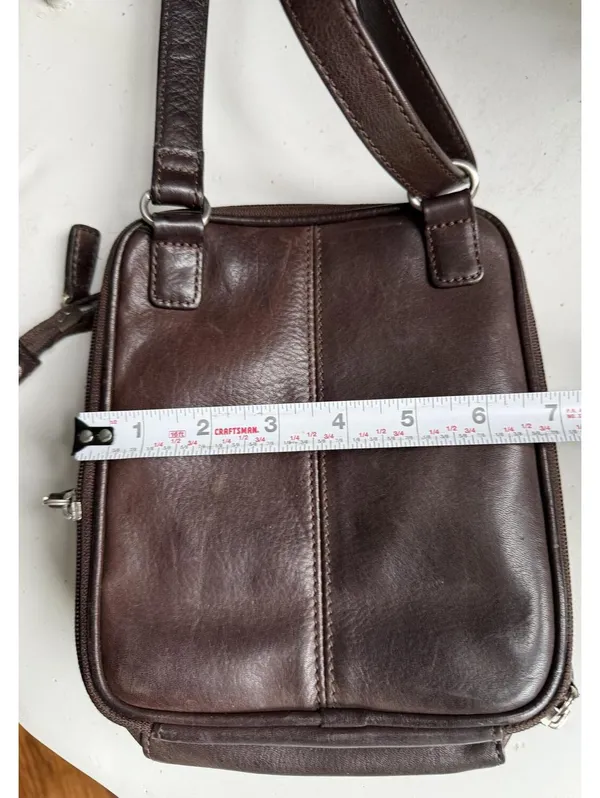 Fossil Chocolate Brown Leather Crossbody Bag - Image 6