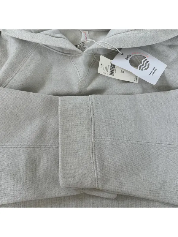 Daily Practice Sparkle Pullover Hooded Sweater Anthropologie Off White NWT XL - Image 7