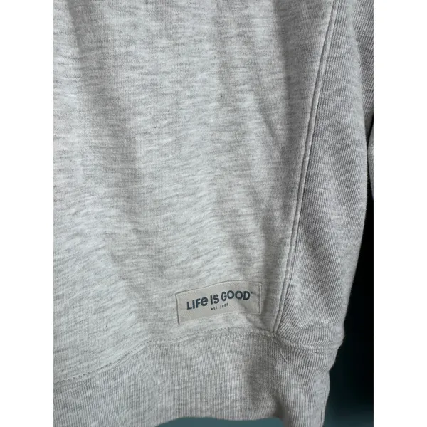 Optimist Gray Life is Good Pullover Crewneck Sweatshirt XS - Image 3