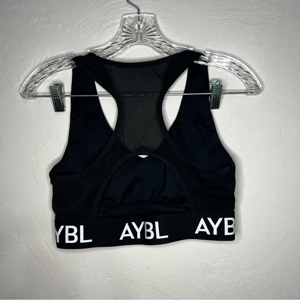 AYBL Training Black/White Logo Sports‎ Bra - Image 4