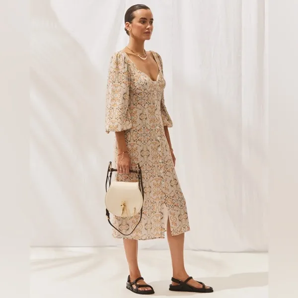 Sancia the Fleur Casual Vacation Midi Dress in Luziannes Floral Size Small NWT - Image 4