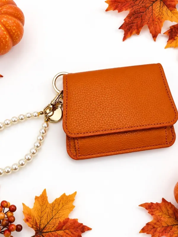 Autumn Wallet w/ Faux Pearl Keychain Strap - Image 2