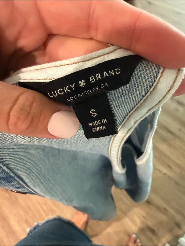 Lucky Brand Snap Back Denim Dress size small - Image 10