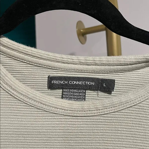 French Connection Ribbed Cotton Tee – Size L - Image 5