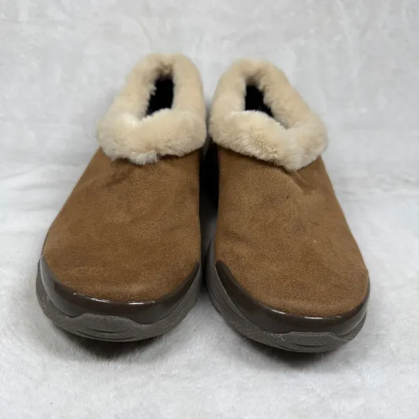 Bzees Snicker Womens 8.5M‎ Brown Faux Suede Fur Lined Slip On Comfort Shoes - Image 3
