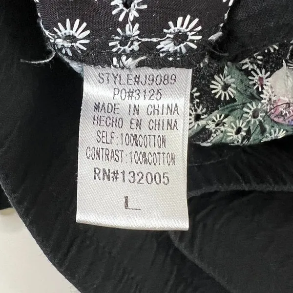 Entro Floral Embroidered Crochet Zip Up‎ Hoodie Hooded Sweatshirt 100% Cotton - Image 9