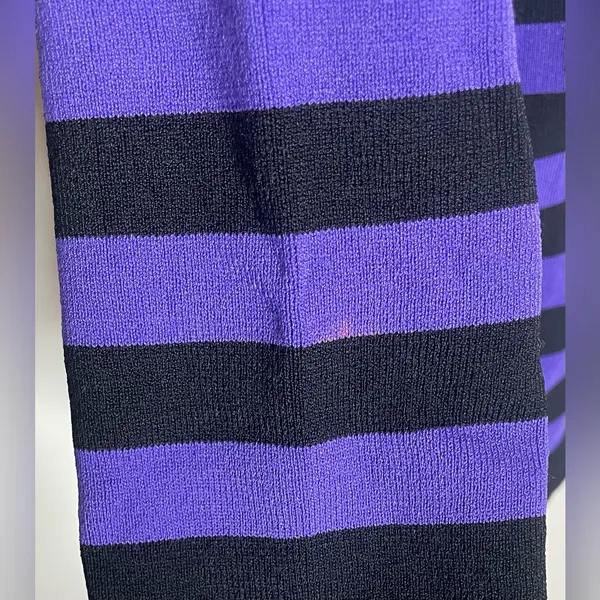 Joseph A- Black and Purple Striped Long Sleeve Top Size L - Image 3