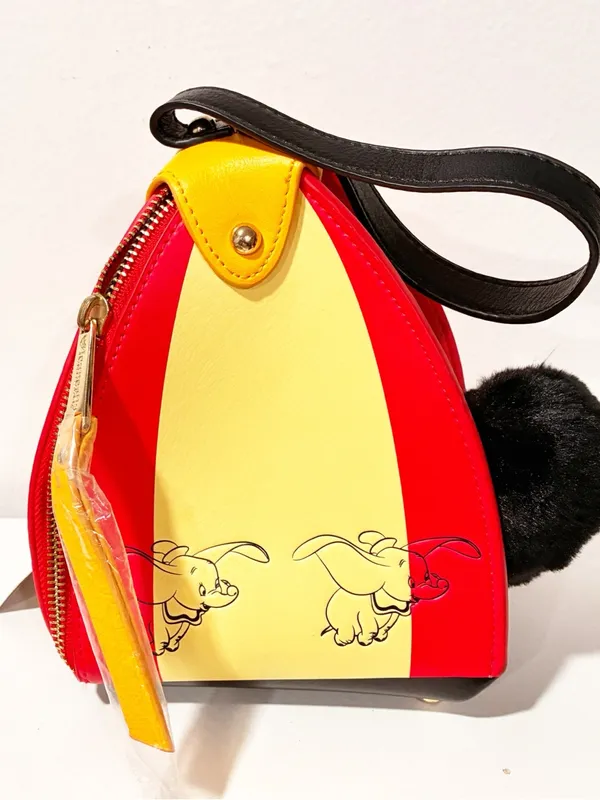 LOUNGEFLY DISNEY DUMBO PURSE CIRCUS TENT CROSSBODY Red Yellow NEW - Image 5