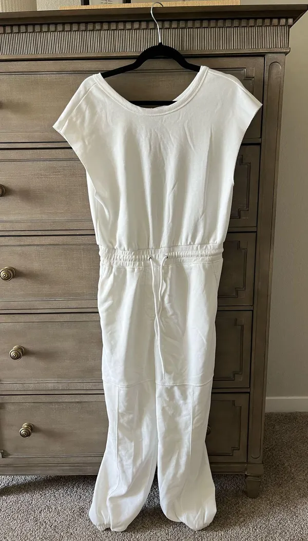 White Drawstring Jumpsuit - Image 4