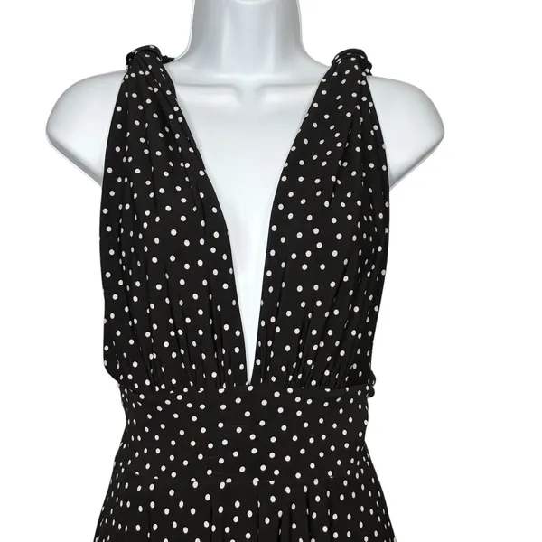 White House Black Market Convertible‎ Dress Women 0 Black Polka Dot Genius Retro - Image 7