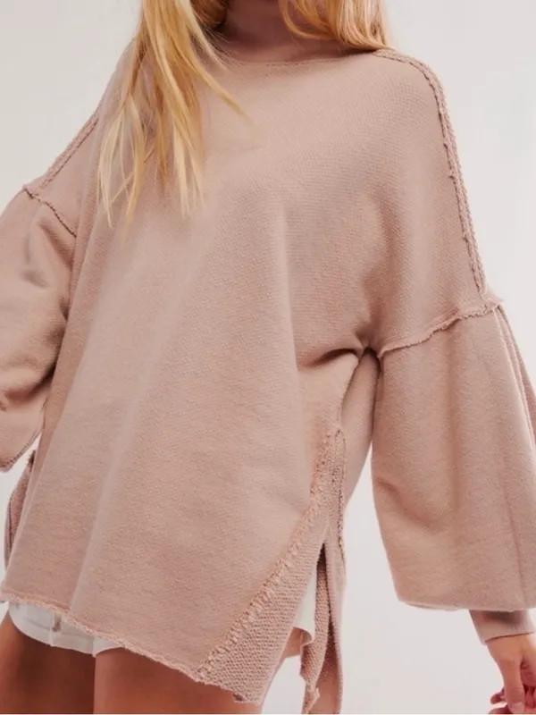 Free People We The Free Wonderful Pullover Mock Sweatershirt Winter Bloom Small - Image 2