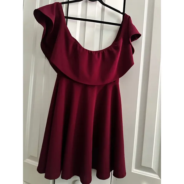 Windsor Red Off Shoulder Ruffle Skater‎ Party Dress Large - Image 5