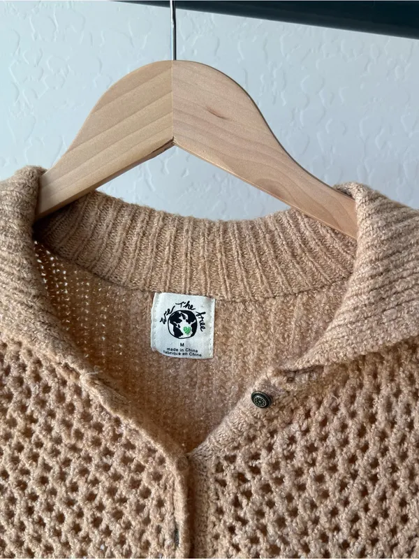 Free People Care FP Snowdrift Pullover Sweater in Camel Heather - Image 8