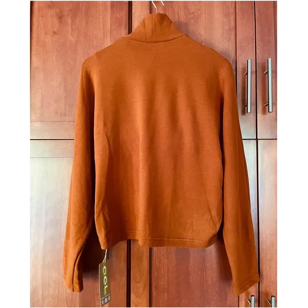 OGL Sweater Turtleneck Built in Bra Orange Size Large NEW - Image 5