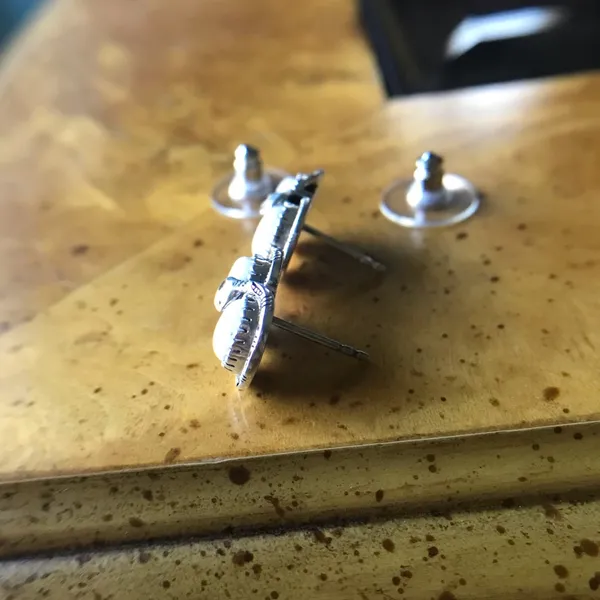 Artistic White Buffalo Sterling Silver Snake Stud Earrings - Image 3