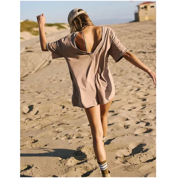 Free People Movement Hot Shot Tee Romper Mocha Latte Size Large - Image 3