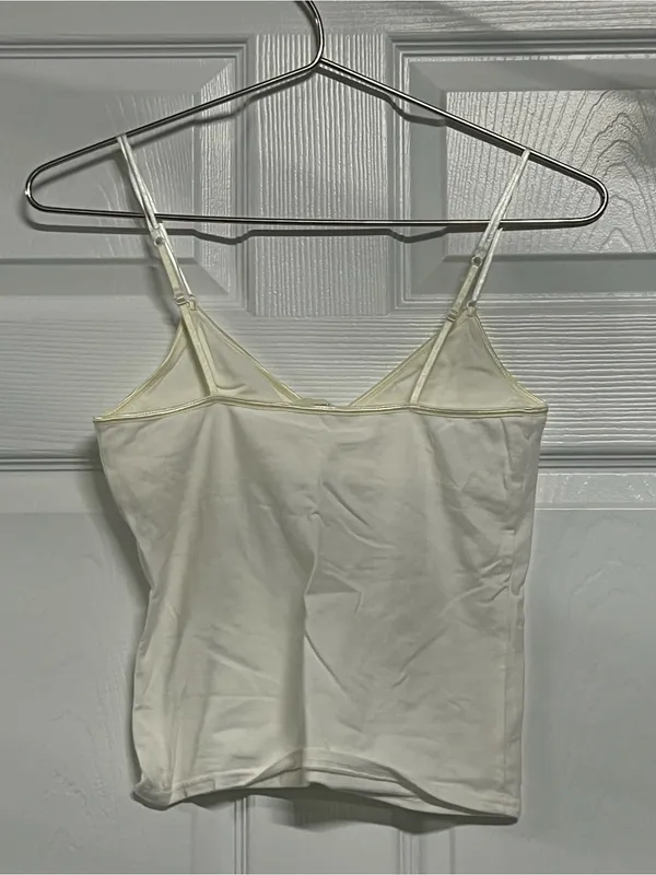 Abercrombie & Fitch White Camisole Tank Top w/Adjustable Straps Size Medium VGUC - Image 2