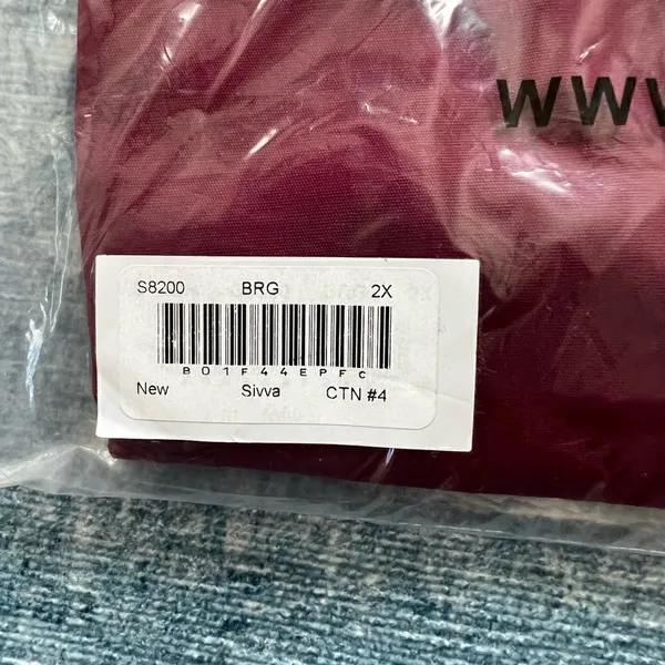 NWT! Sivvan by Adar Unisex Classic Fit Burgundy Scrubs 2XL - Image 4