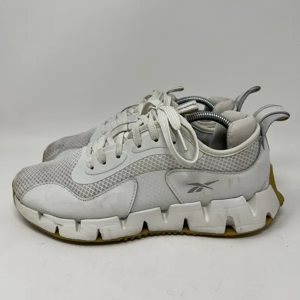 Reebok Zig Dynamica STR Women's‎ Running Shoes Size 7.5 Chalk White Gum Athletic - Image 3
