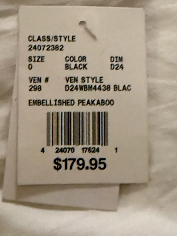 David's Bridal Embellished Peakaboo Black dress - Image 2