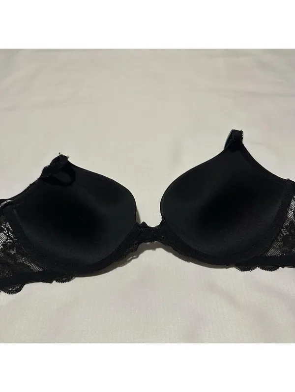 Victoria’s Secret Black Lace Trim Dream Angels Push Up Bra 32D - Image 6