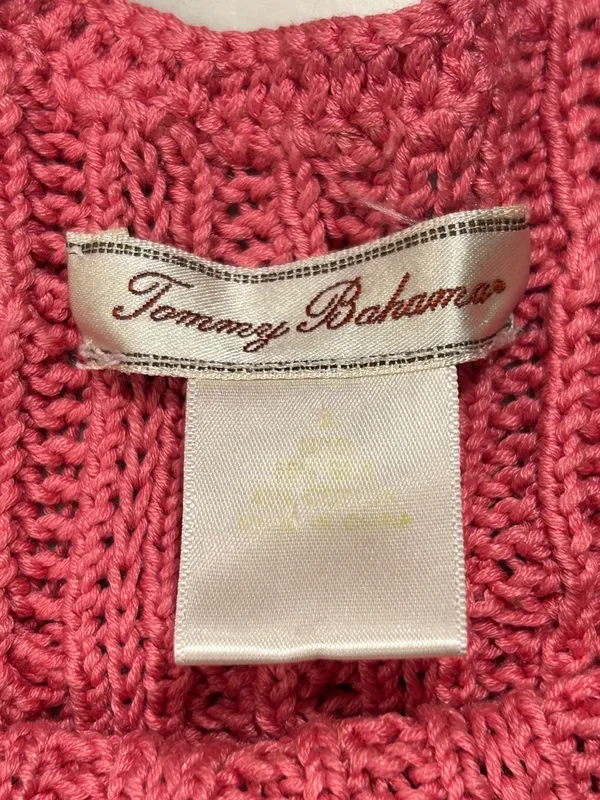 Tommy Bahama Pink Knit Cable Tank Top size small silk/cotton blend - Image 3