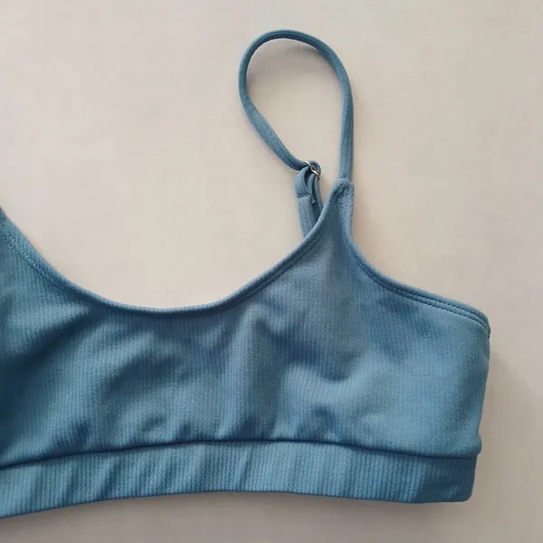 Blue Boho Y2K VTG Swim‎ Grunge Resort Beach Goth Vacation Bikini Top Large - Image 4