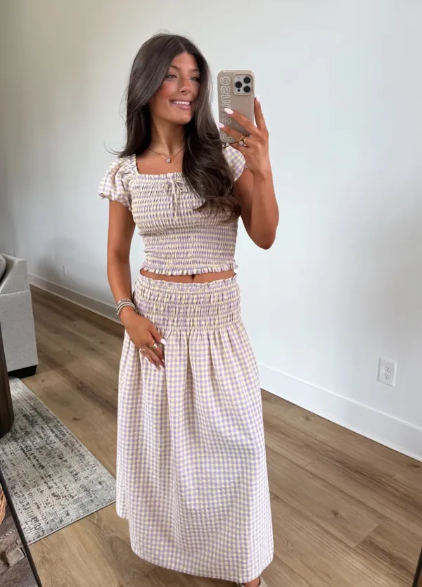Lavender/Lemon Gingham Set Purple - Image 3