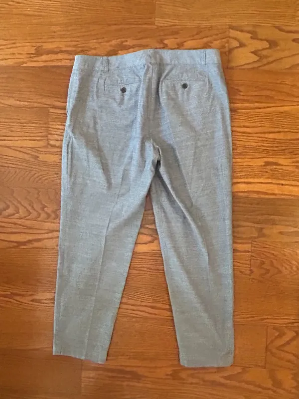 Talbots Chambray Casual Pants Trousers Size 12 Petite Preppy Minimalist Straight - Image 9